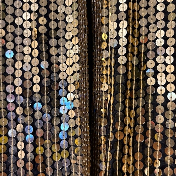 Vintage Jewel Queen Beaded Sequin Gold & Black Open Front Jacket Silk Large - Picture 10 of 13